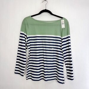 Loft Color Block Striped Long Sleeve T-Shirt